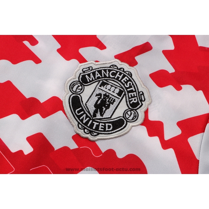 Maillot Entrainement Manchester United 2021-2022 Rouge et Blanc